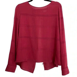 Karl Marc John Long Sleeve Semi-Sheer Button Back Blouse Top